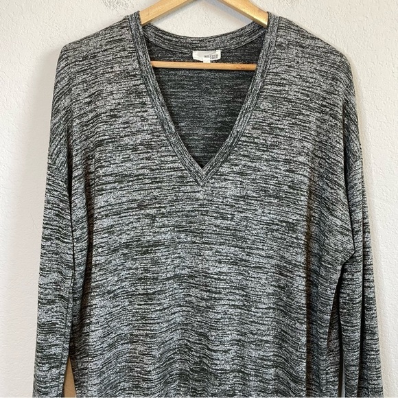 Aritzia Wilfred Free Devinette Marled Green V Neck Lightweight Knit Top Sz SM - Picture 3 of 12